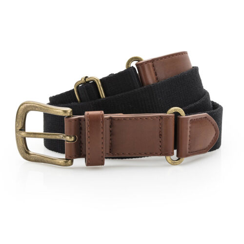 Faux leather and canvas belt Thumbnail