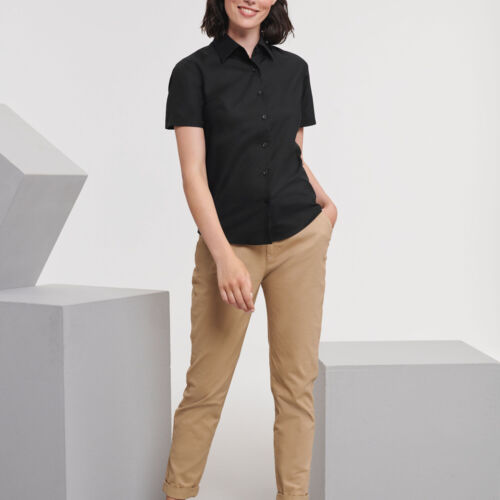 Ladies' Short Sleeve Tailored Oxford Shirt Thumbnail