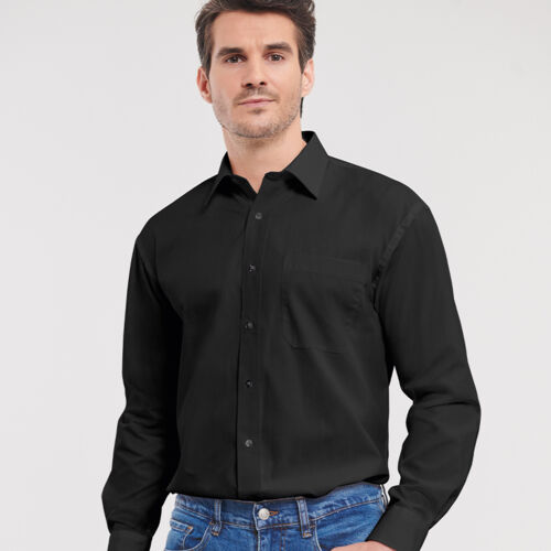 Russell Collection Long Sleeve Easy Care Cotton Poplin Shirt Thumbnail