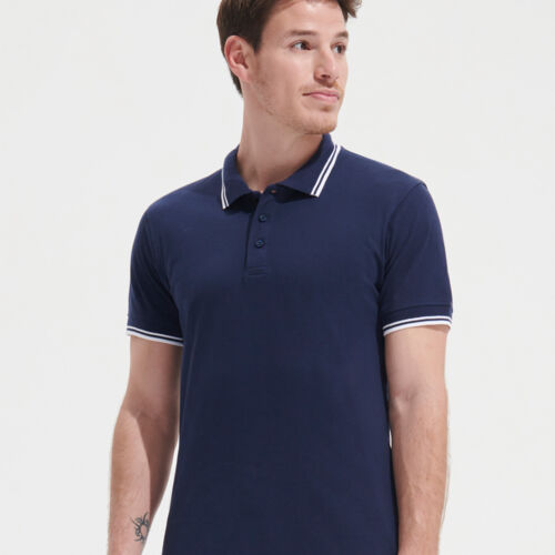 SOL'S Pasadena Tipped Cotton Piqué Polo Shirt Thumbnail