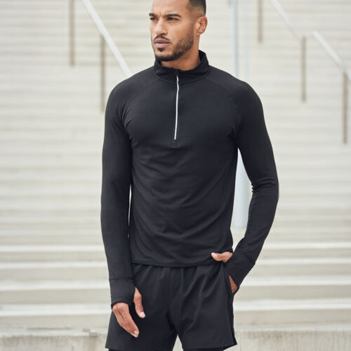 Tombo Long Sleeve Zip Neck Performance Top Thumbnail