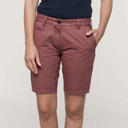 Ladies' washed effect Bermuda shorts Thumbnail